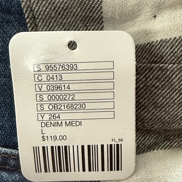 Urban Renewal/Wrangler Blue Denim Skirt with Plaid Accents - Picture 6 of 6